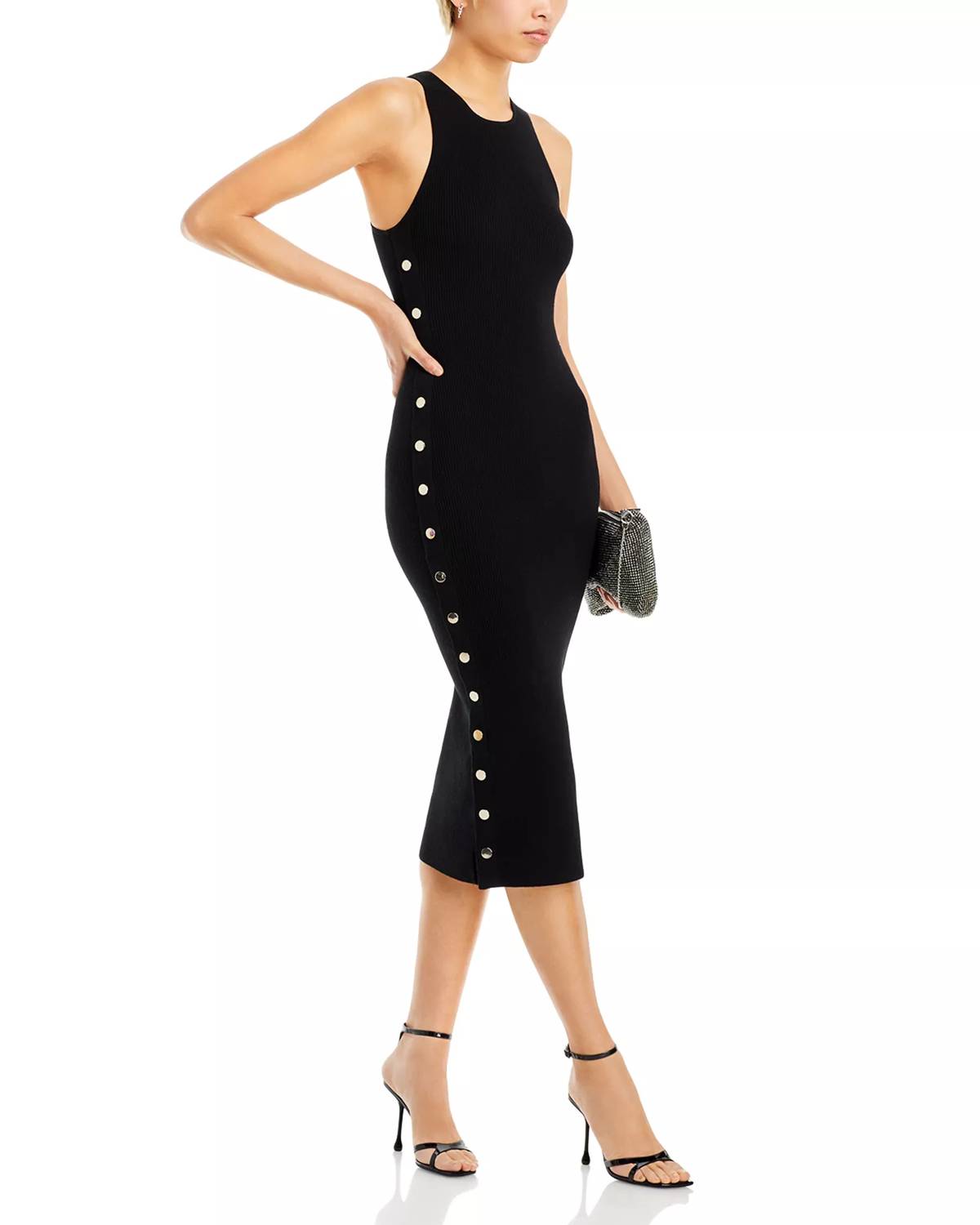 Alice + Olivia - Lalita Racerback Side Snap Wool Knit Midi Dress