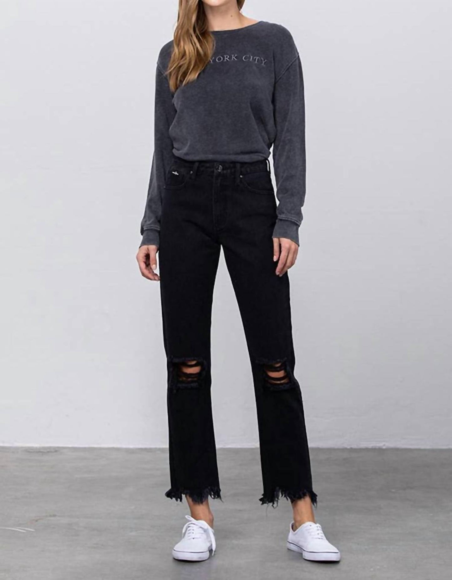 Insane Gene - High Rise Ripped Frayed Jeans