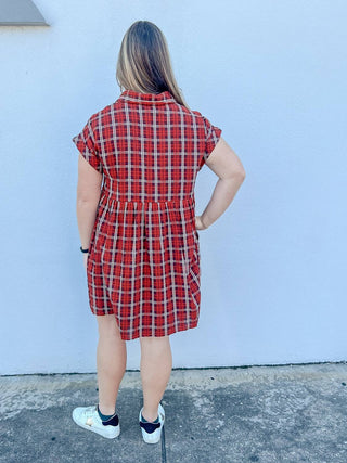 Entro - Classic Charm Plaid Mini Dress
