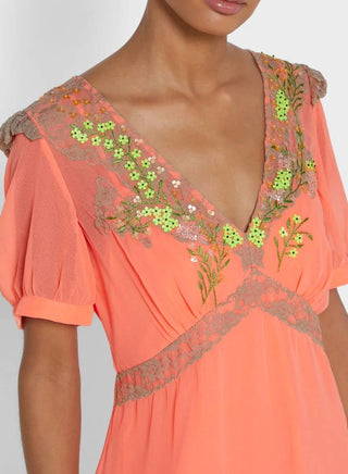 French Connection - Embroidered Chiffon Dress