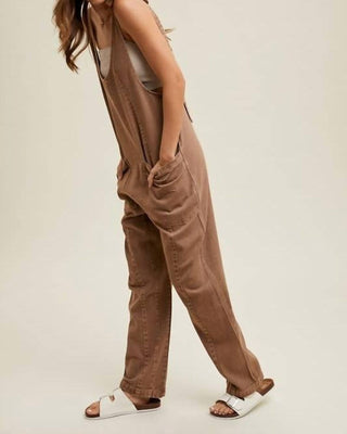 Wishlist - Cotton Open Back Denim Overalls