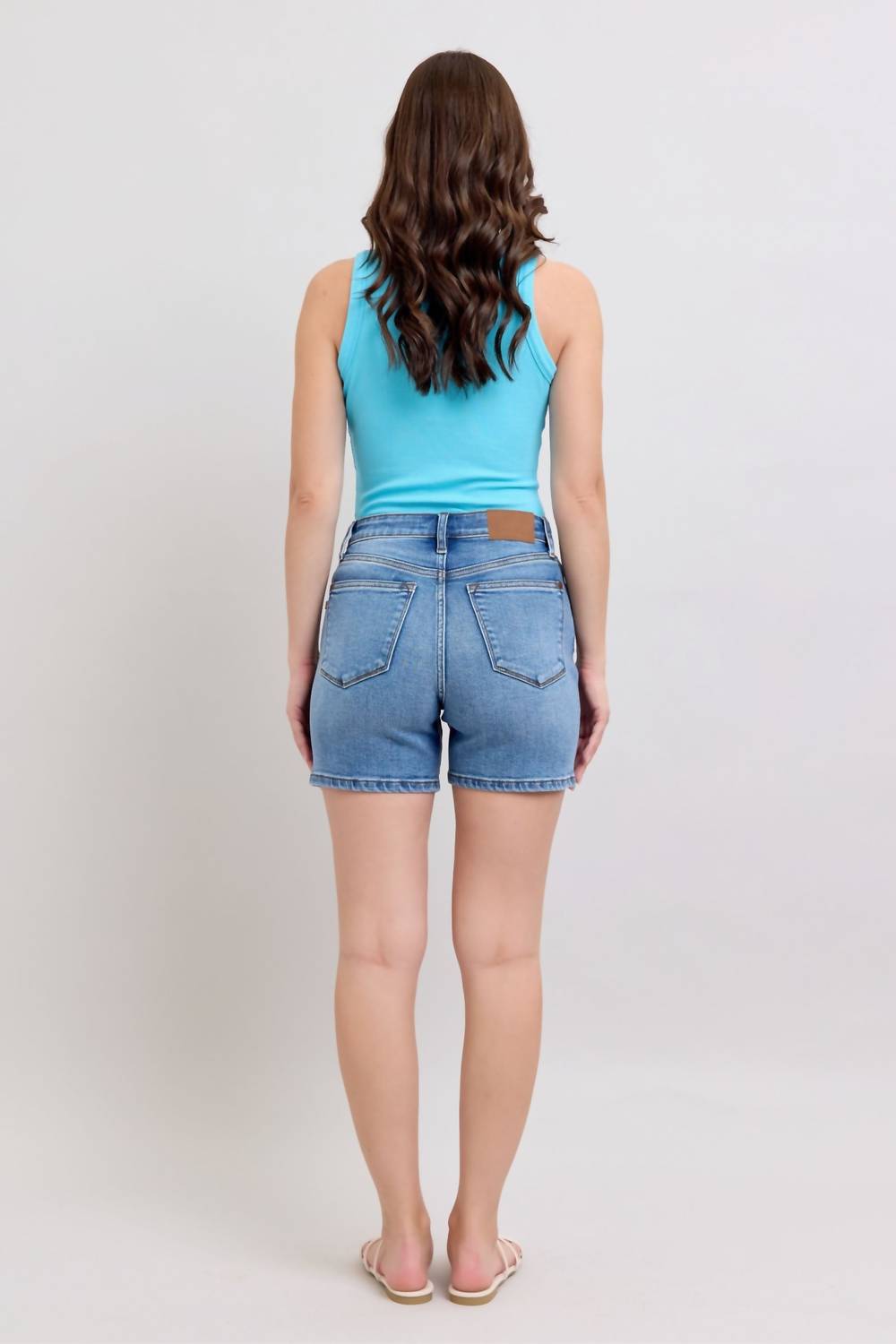 Judy Blue - Two Button Mid Length Dad Shorts