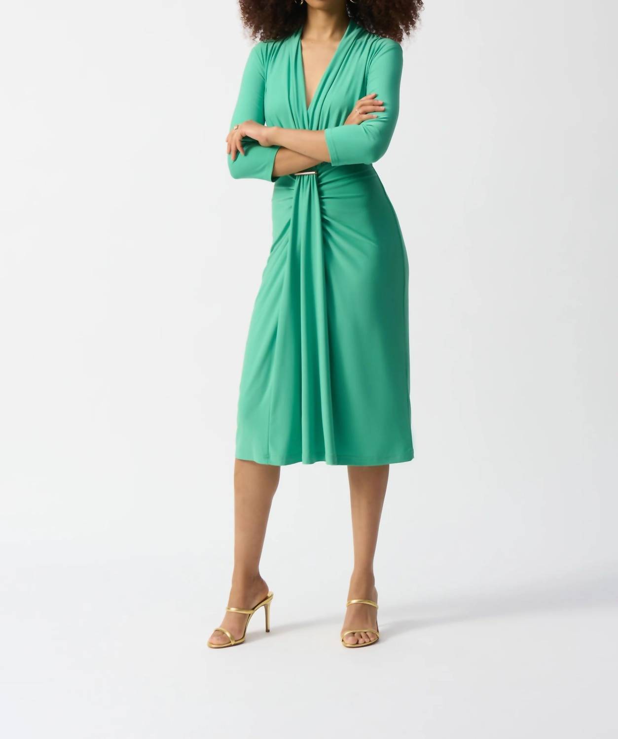 Joseph Ribkoff - Faux Wrap Midi Sheath Dress