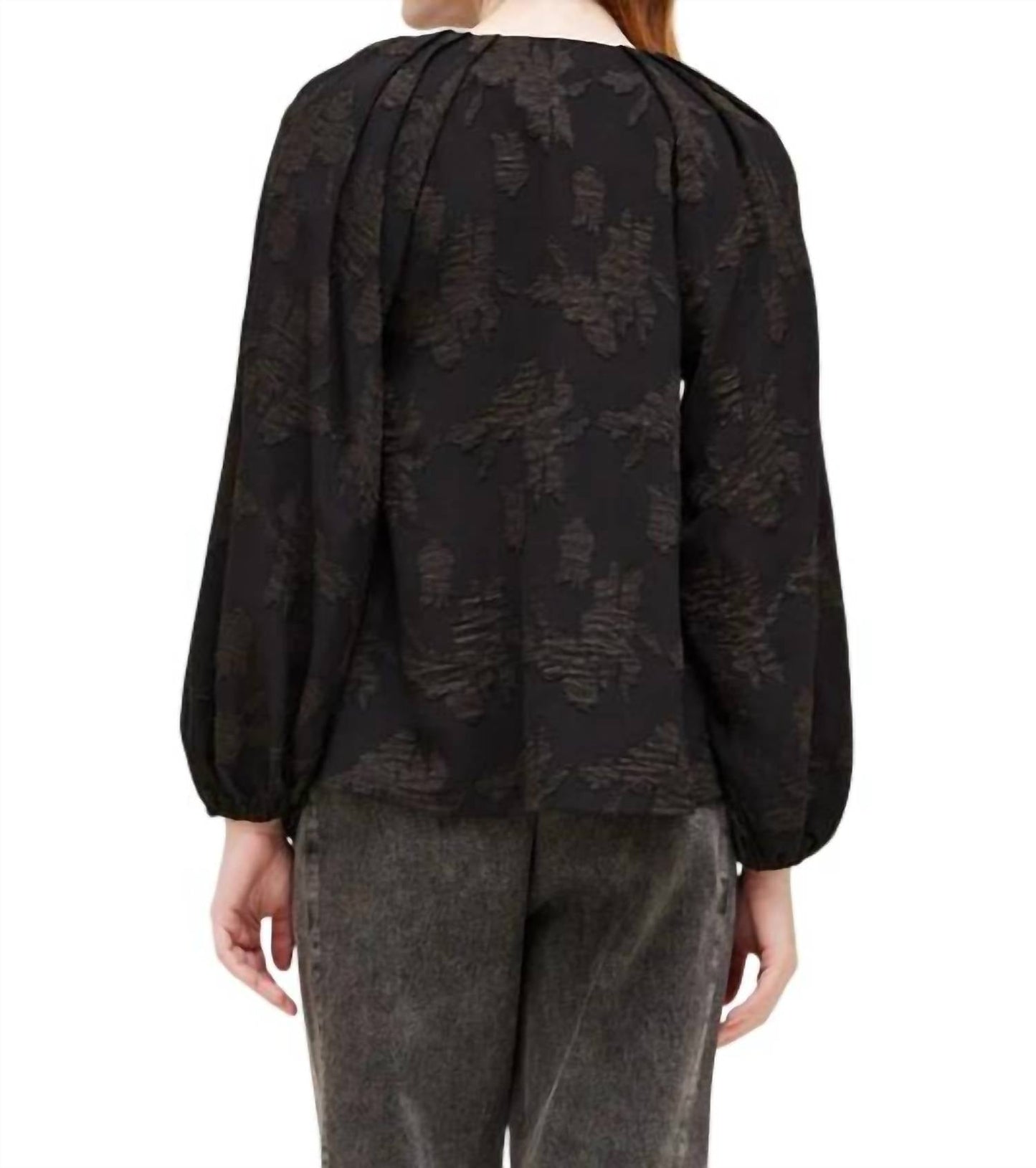 Grade & Gather - Jacquard Flower Blouse