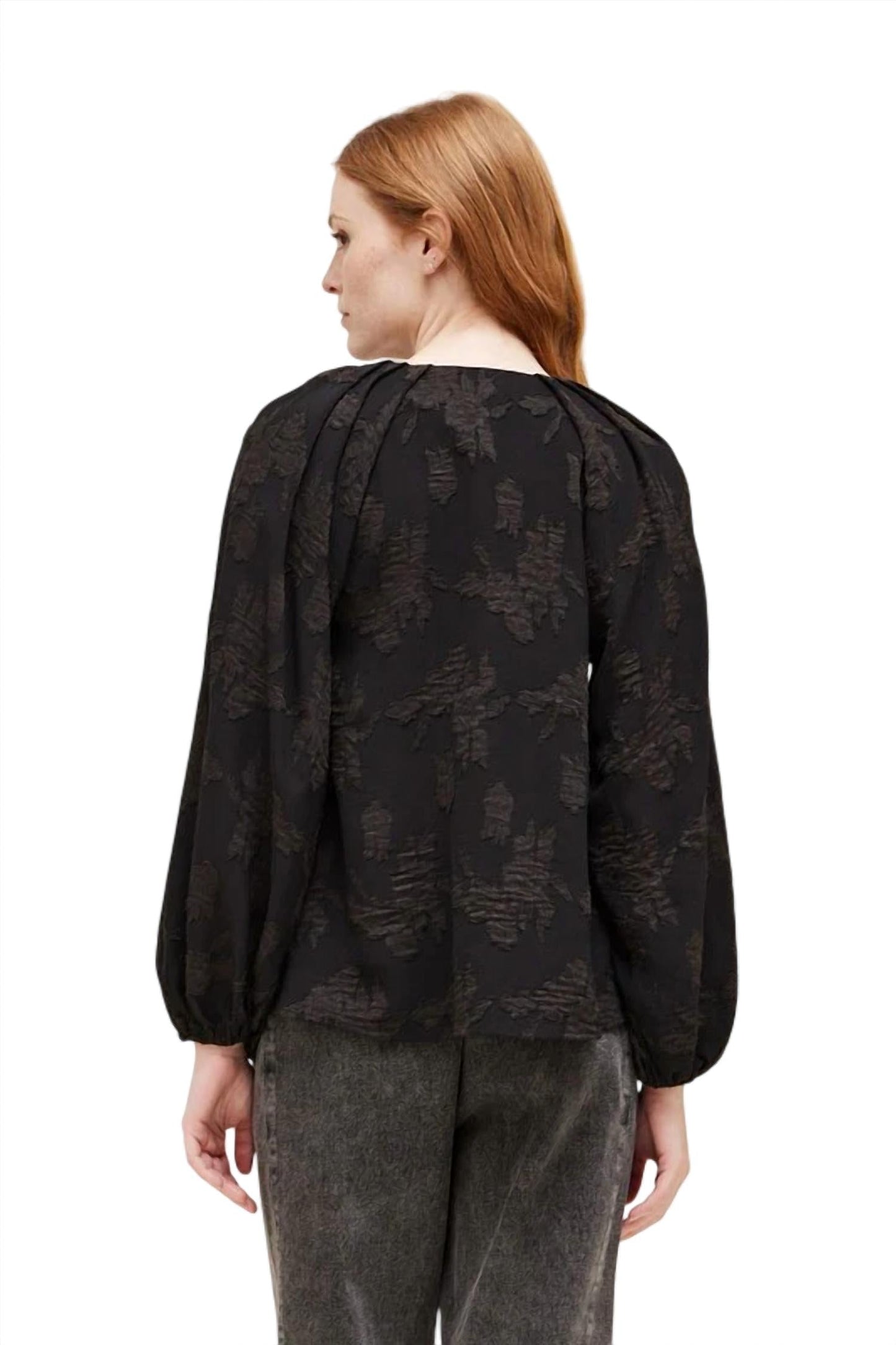 Grade & Gather - Jacquard Flower Blouse