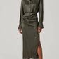 Astr - Elizabello Moss Satin Shirt Dress