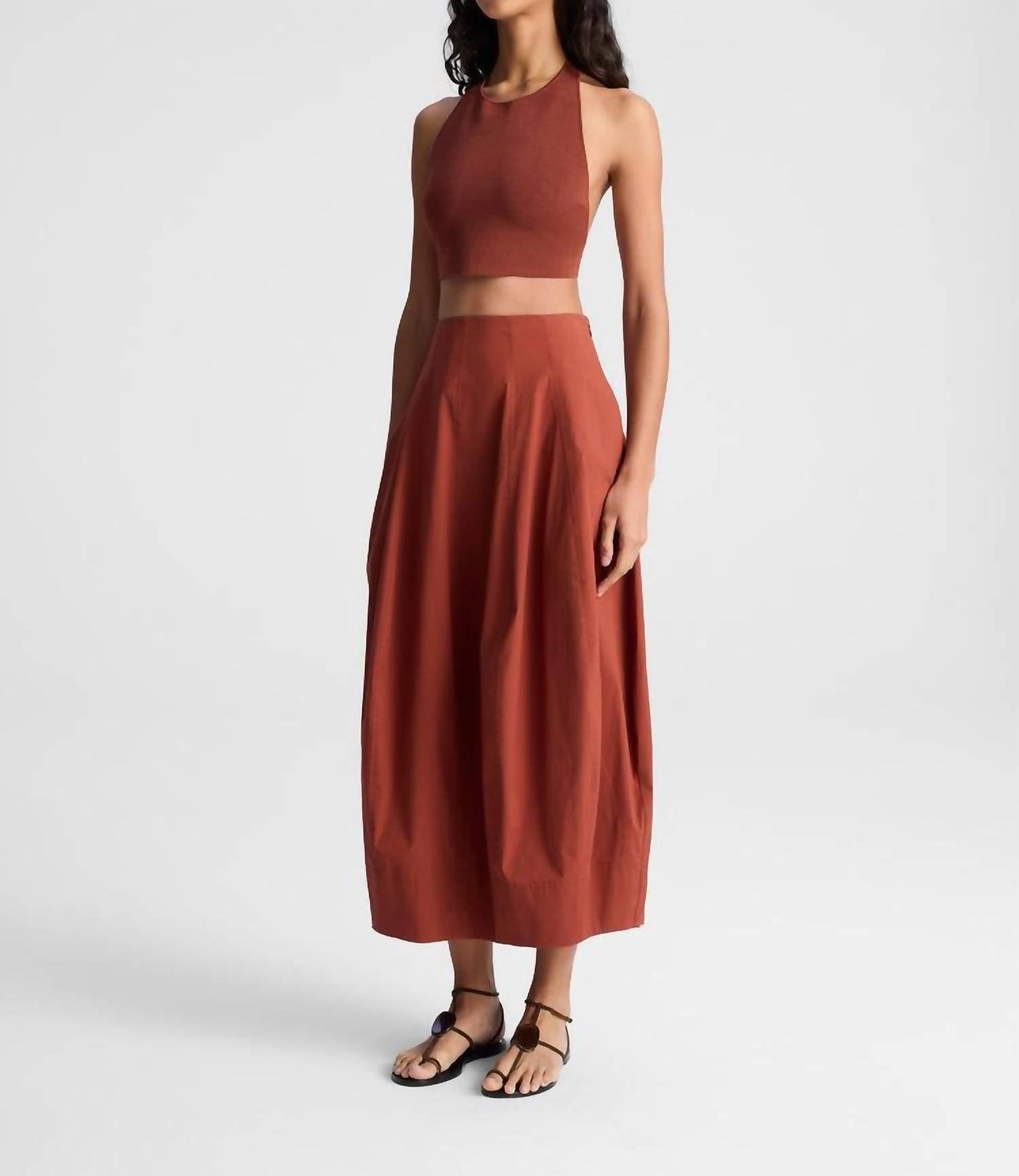 A.L.C. - Veda Stretch Cotton Midi Skirt