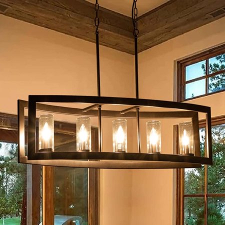 5Light MidCentury Modern Industrial Kitchen Island Pendant