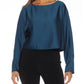 Joseph Ribkoff - Boat Neck Long Sleeve Loose Fit Satin Top