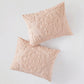 Tufted Cotton Chenille Medallion Fringe Coverlet Mini Set Blush Full/Queen