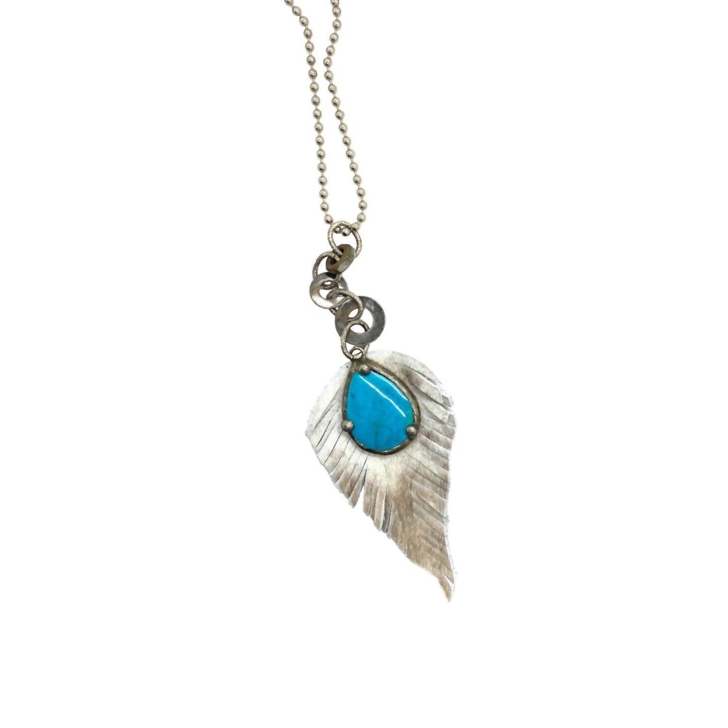 Art By Amy Labbe - Leather Feather Necklace