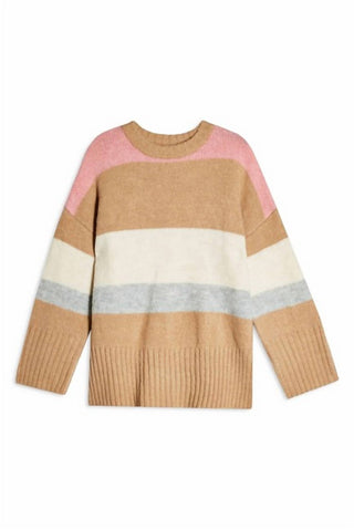 Topshop - Ultra Soft Knit CrewNeck Sweater Striped Pullover