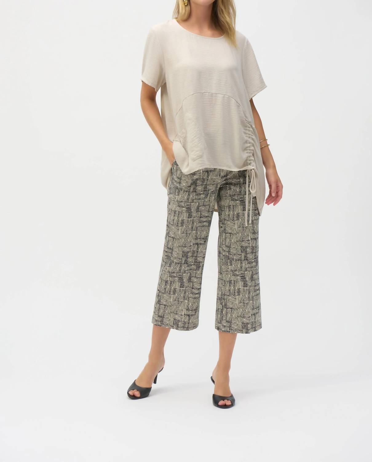 Joseph Ribkoff - Geometric Scribbles Pull On Culotte Pants