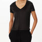 Atm - Stretch Charmeuse V-neck Tee