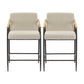 Mid Century Modern Counter Stool Set With Iron Frame