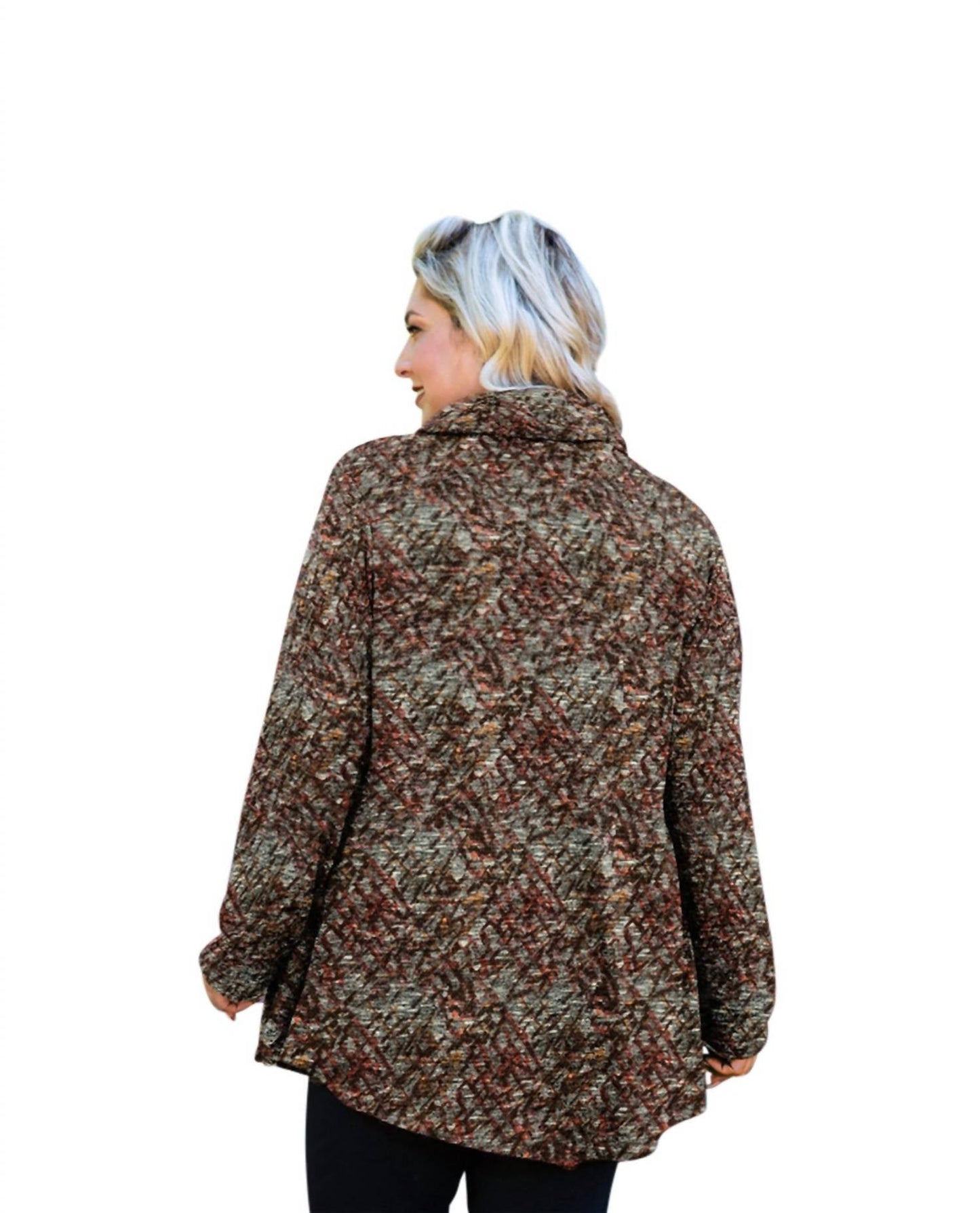 On The Plus Side - Cowl Long Sleeve Tunic - Plus