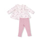 Angel Dear - Girl's Antoinette Floral French Terry Long Sleeve Top with Ribbed Legging Set