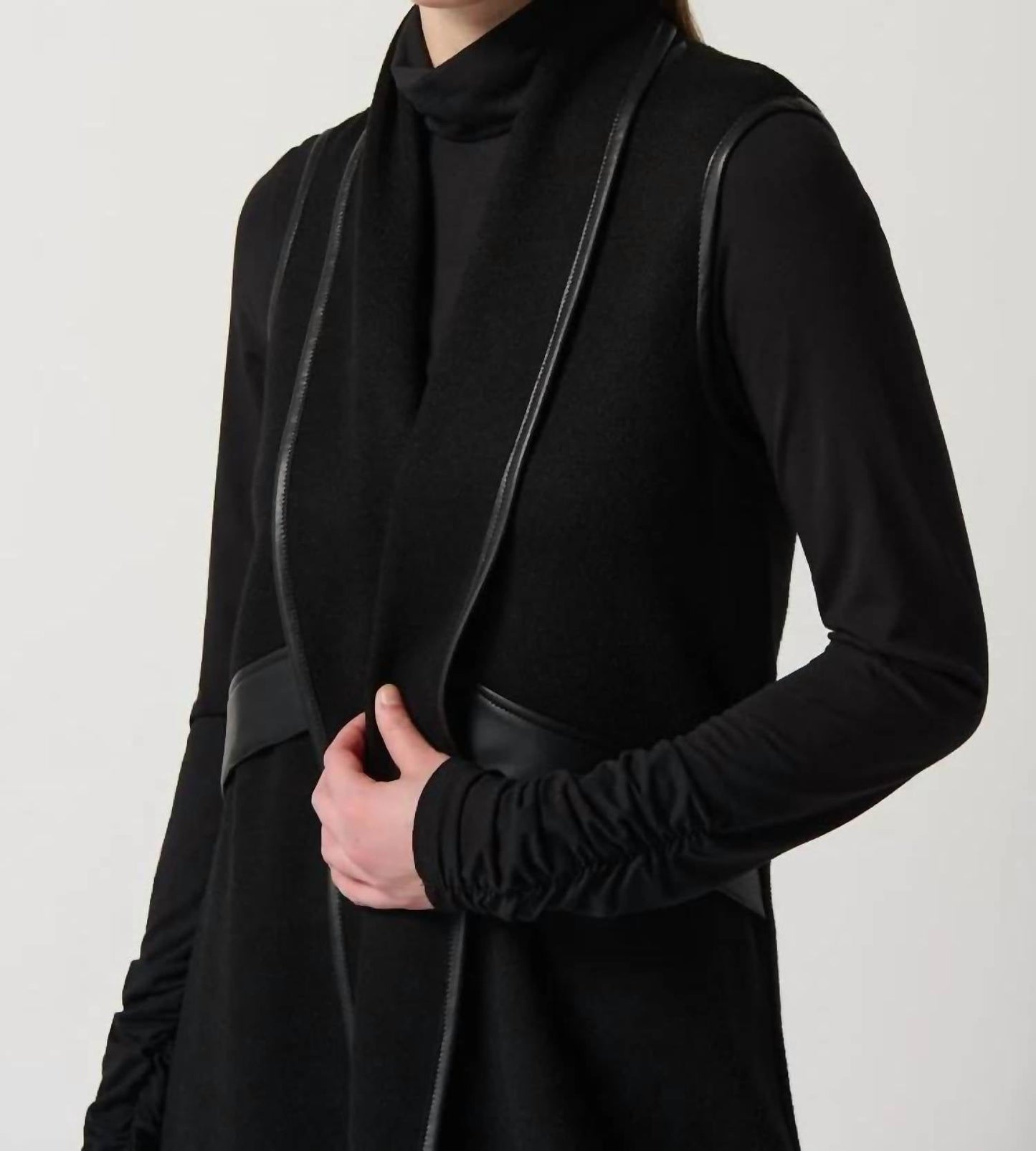 Joseph Ribkoff - Faux Leather Long Vest