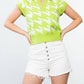 Thml - Lime Geometry Knit Top