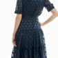 Nicole Miller - Dotted Collared Belted Shirt Dress