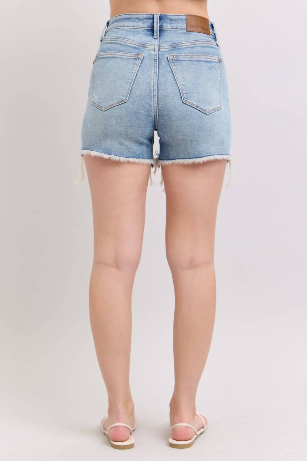 Judy Blue - High Waist Rigid Magic Destroy Cut Off Denim Short
