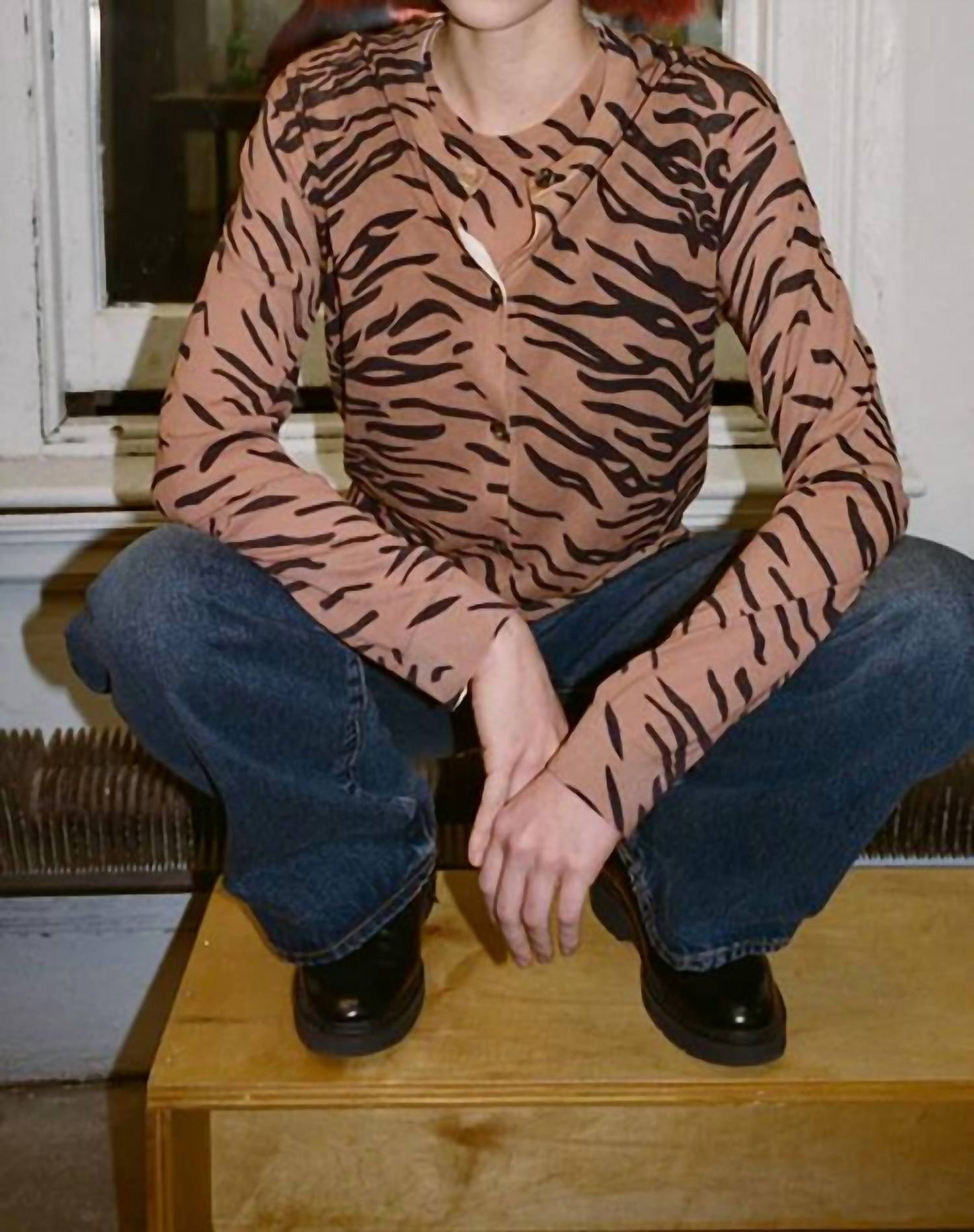 6397 - Crewneck Cardigan Sweater