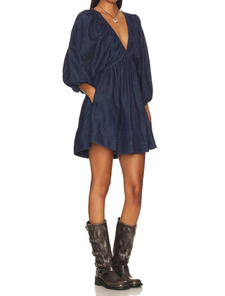 Free People - PORTIA DENIM MINI DRESS