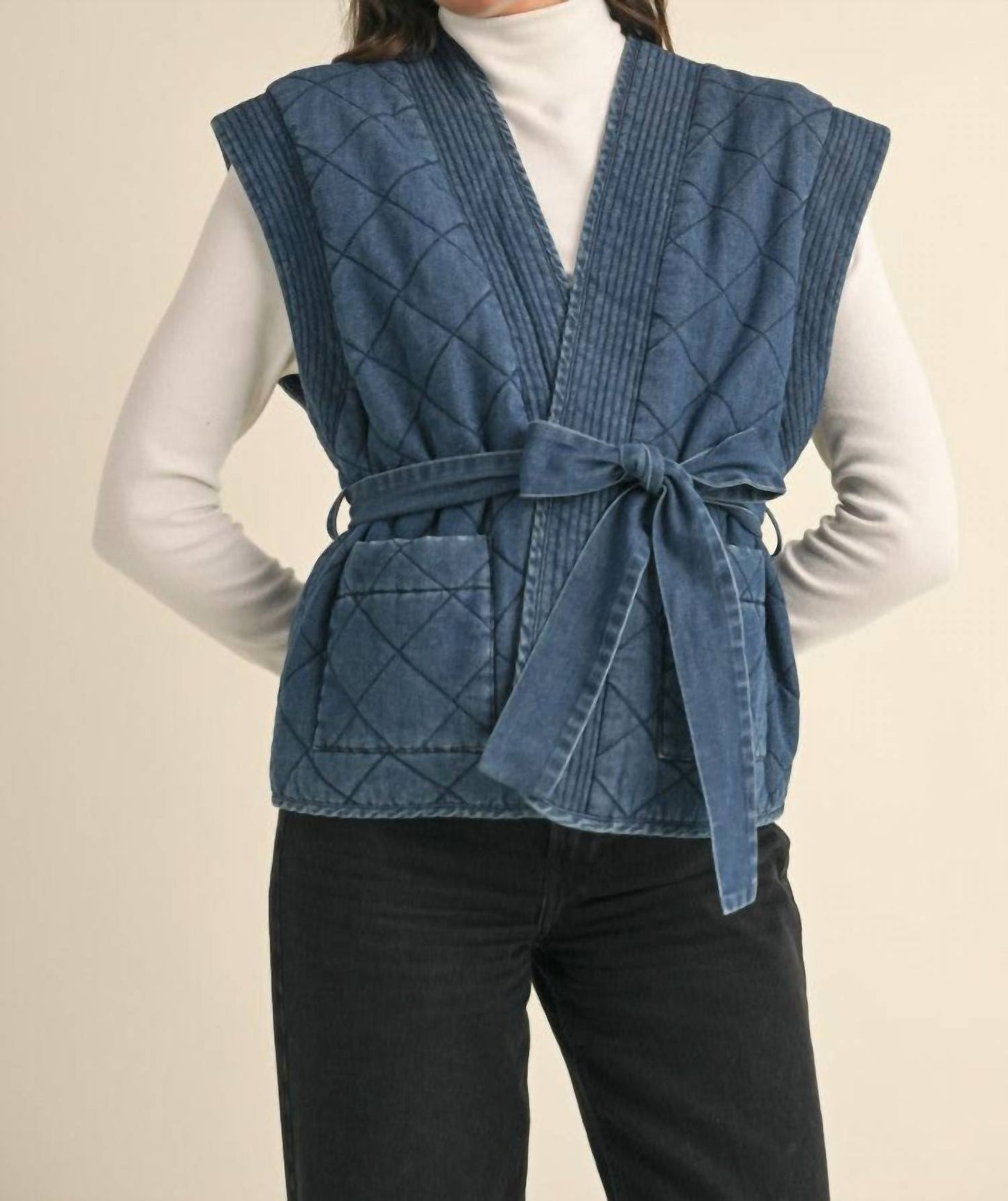 &Merci - Lost In Thought Quilted Denim Vest