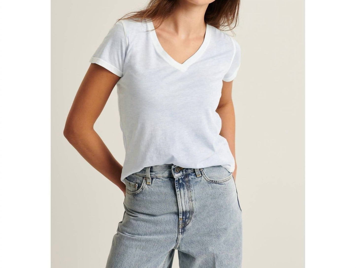 Patrick Assaraf - Pima Classic Rev Spray V-neck Top