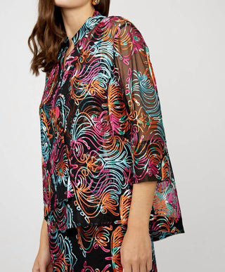 Frank Lyman - Floral Embroidered Hip-length Jacket