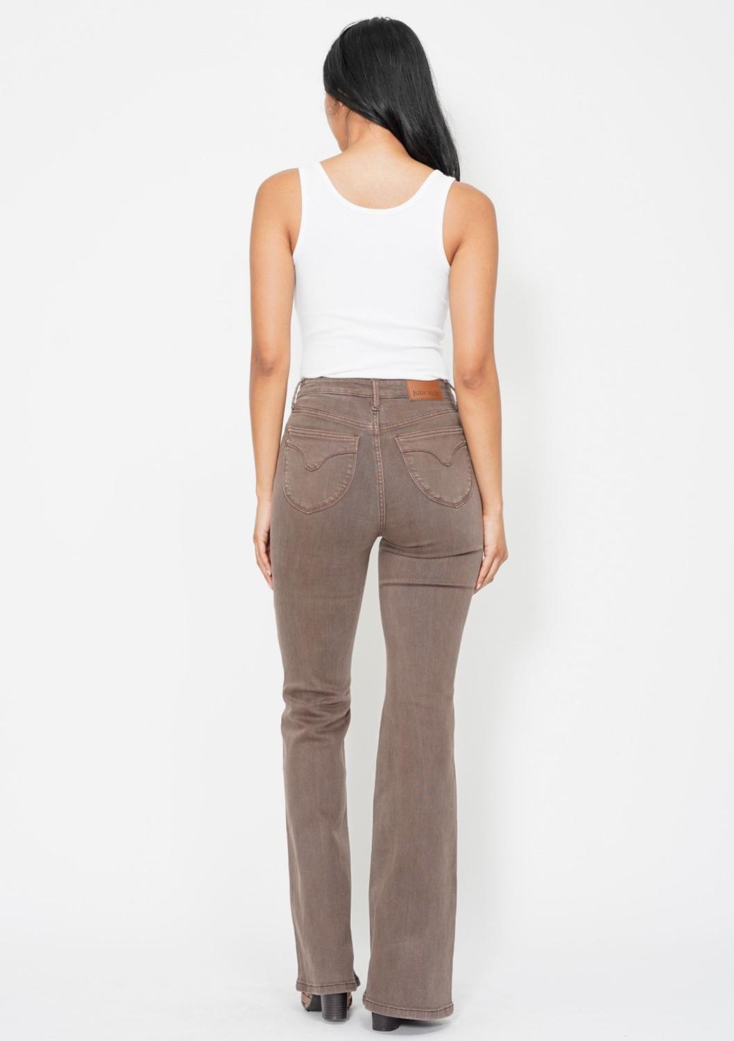 Judy Blue - Hi Waist Shield Back Pockets Flare Jeans