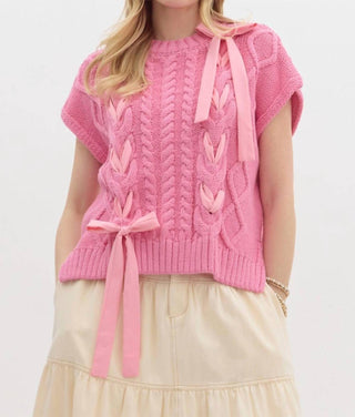 Entro - Ribbon Romance Cable Sweater