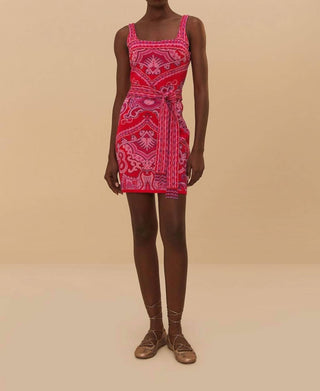 Farm Rio - Paisley Scarf Knit Mini Dress