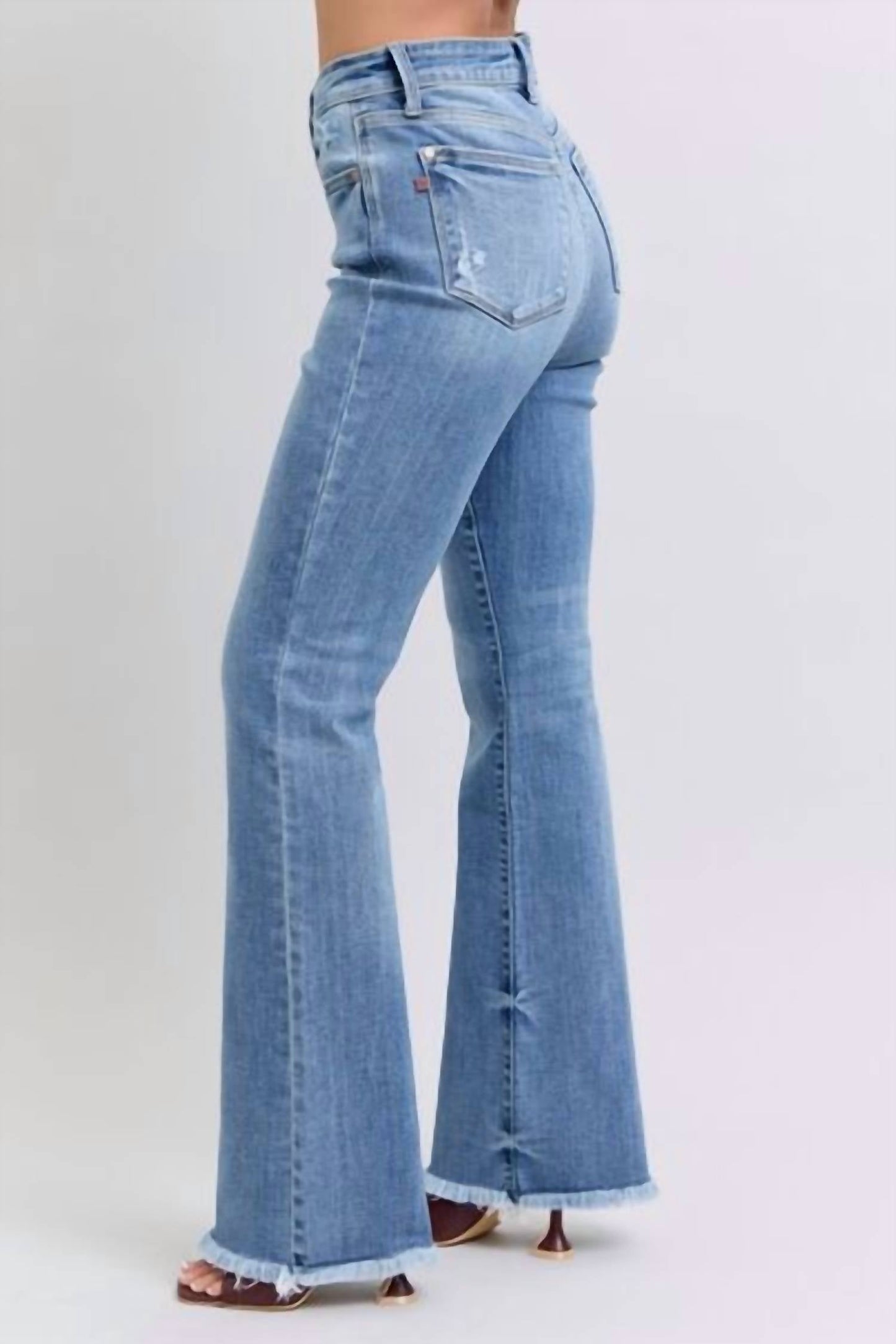 Judy Blue - High Waist Bootcut With Fray Hem Jeans