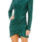 Mac Duggal - Long Sleeve Sequin Party Dress