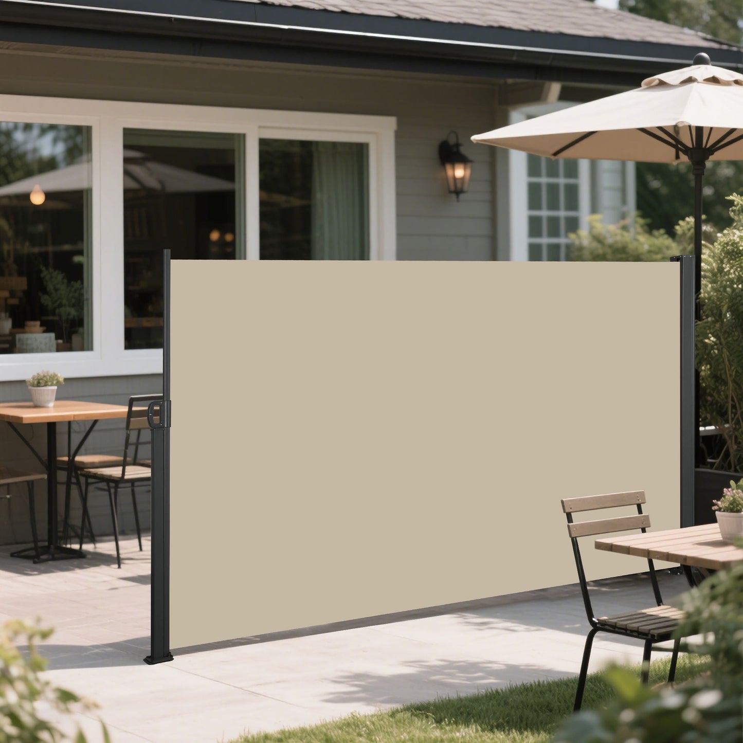Retractable Side Awning, Waterproof and UV Resistant, Privacy Screen for Patio