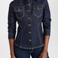Cinq A Sept - Denim Scrunch Sleeve Top