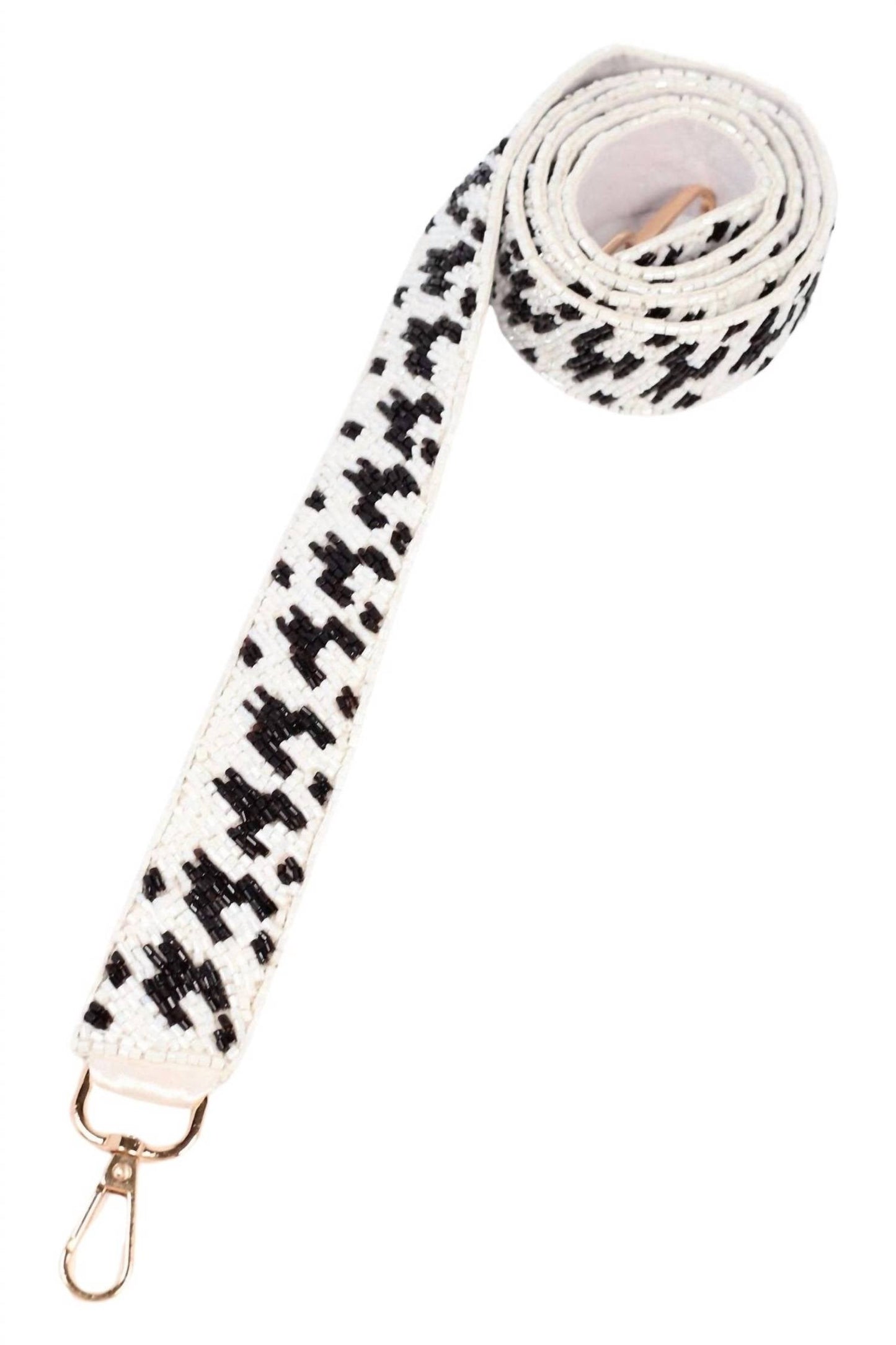 Caroline Hill - Houndstooth Beaded Crossbody Bag Strap