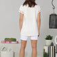 Paparazzi - Knit Embroidered V-Neck Short Sleeve Top