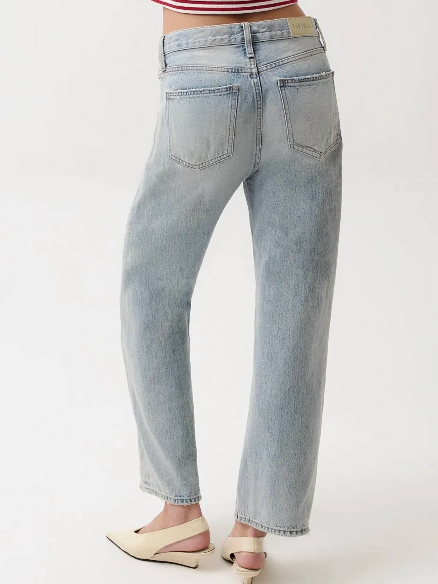 Pistola - Lexi Mid Rise Bowed Straight Jeans