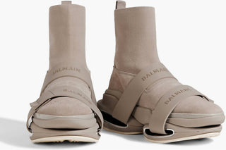 Balmain - Men's B Bold Strap Knit & Suede High-top Sneakers