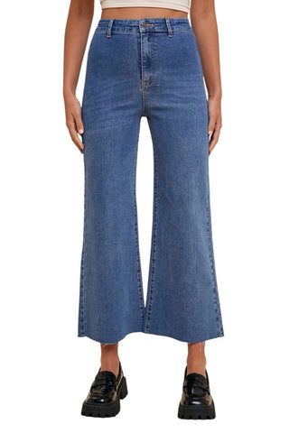 Anniewear - Moments Denim Cropped Wide Leg Jeans