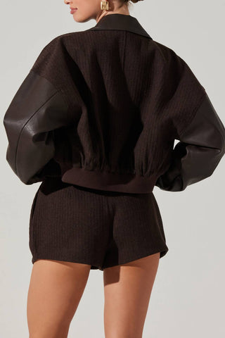 Astr - Sorine Mixed Media Bomber Jacket