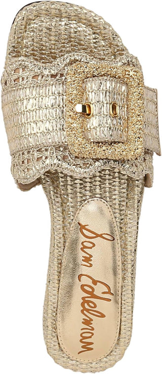 Sam Edelman - Women's Bambi Metallic Raffia Slide Sandals