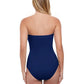 Profile By Gottex - Shirred Front Bandeau Strapless One Piece Swimsuit