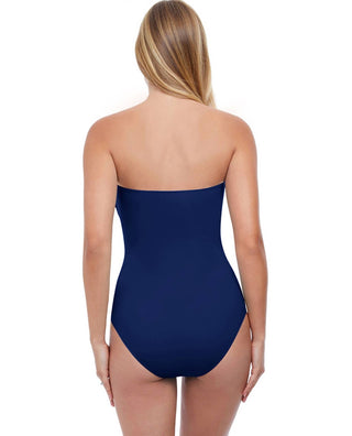Profile By Gottex - Shirred Front Bandeau Strapless One Piece Swimsuit