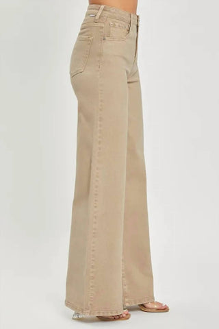 Trendsi - Risen Full Size Tummy Control High Rise Wide Leg Jeans Plus Size