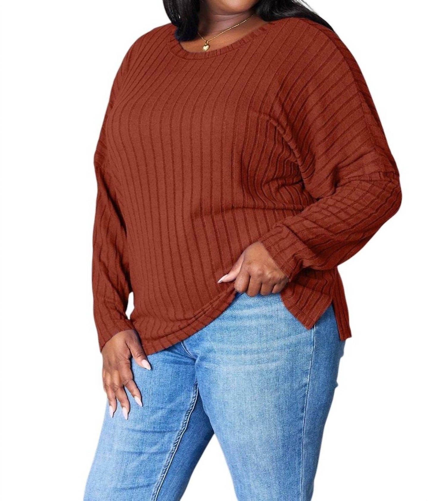 Basic Bae - Sophisticated Ribbed Knit Top