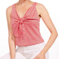 Eva Franco - Gingham Plaid Bow Top