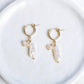 Mahka - Women's Freshwater Elongated Pearl Hoop Earrings